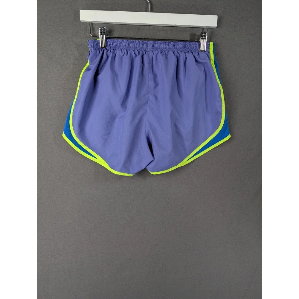 Nike Dri-FIT Tempo Running Shorts Purple Blue Neon Yellow Womens Medium - Picture 2 of 7